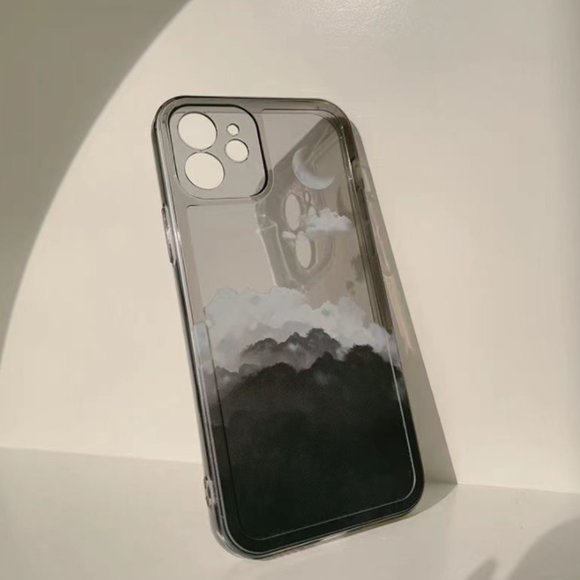 NEW iPhone 13/12/Pro/Max Vintage Gradient Clouds Moon Phone Case - Picture 3 of 5